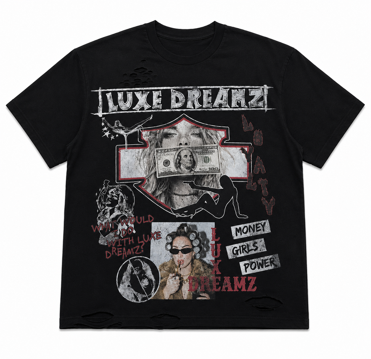 LUXE WHAT WOULD I DO ¿ BLACK TEE