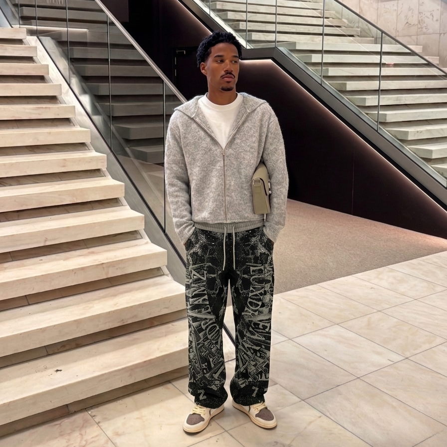 Black 'Snakeskin' Pants
